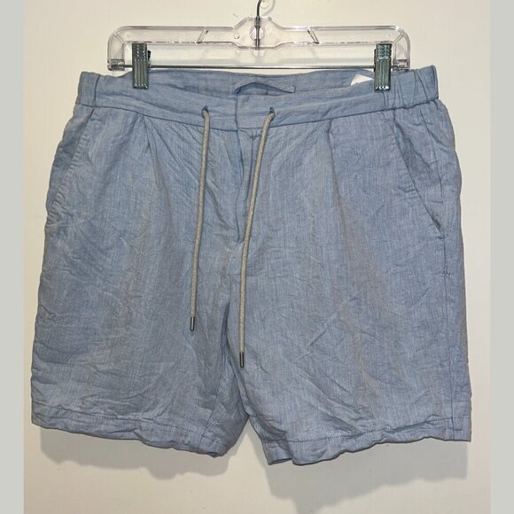 Tessuti di Sondrio Blue Classic Fit Ames Pleat Shorts Men’s Size 52 - Picture 1 of 8